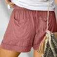 thumbnail image 4 of Womens Casual Shorts Drawstring Elastic Summer Shorts Comfy Pocketed Pants, 4 of 8