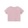 thumbnail image 5 of Inglocry Girls Crop Tops Short Sleeve T-Shirts for Girl Crew Neck Basic Tee Size 5-14 Years Basic Tees Girls Shirts Pink 2-3Y, 5 of 6
