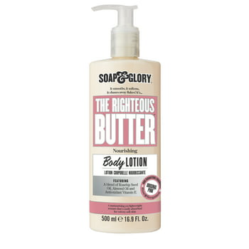 Soap & Glory The Righteous Butter Moisturizing Body Lotion, Original Pink Scent, 16.9 oz