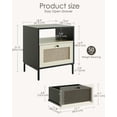 thumbnail image 2 of Nightstand Rattan Night Stand,Modern Side Table Boho Farmhouse  Bedside Table with Storage Drawer and Open Shelf,Large End Side Table for , Room,Office(Black), 2 of 6