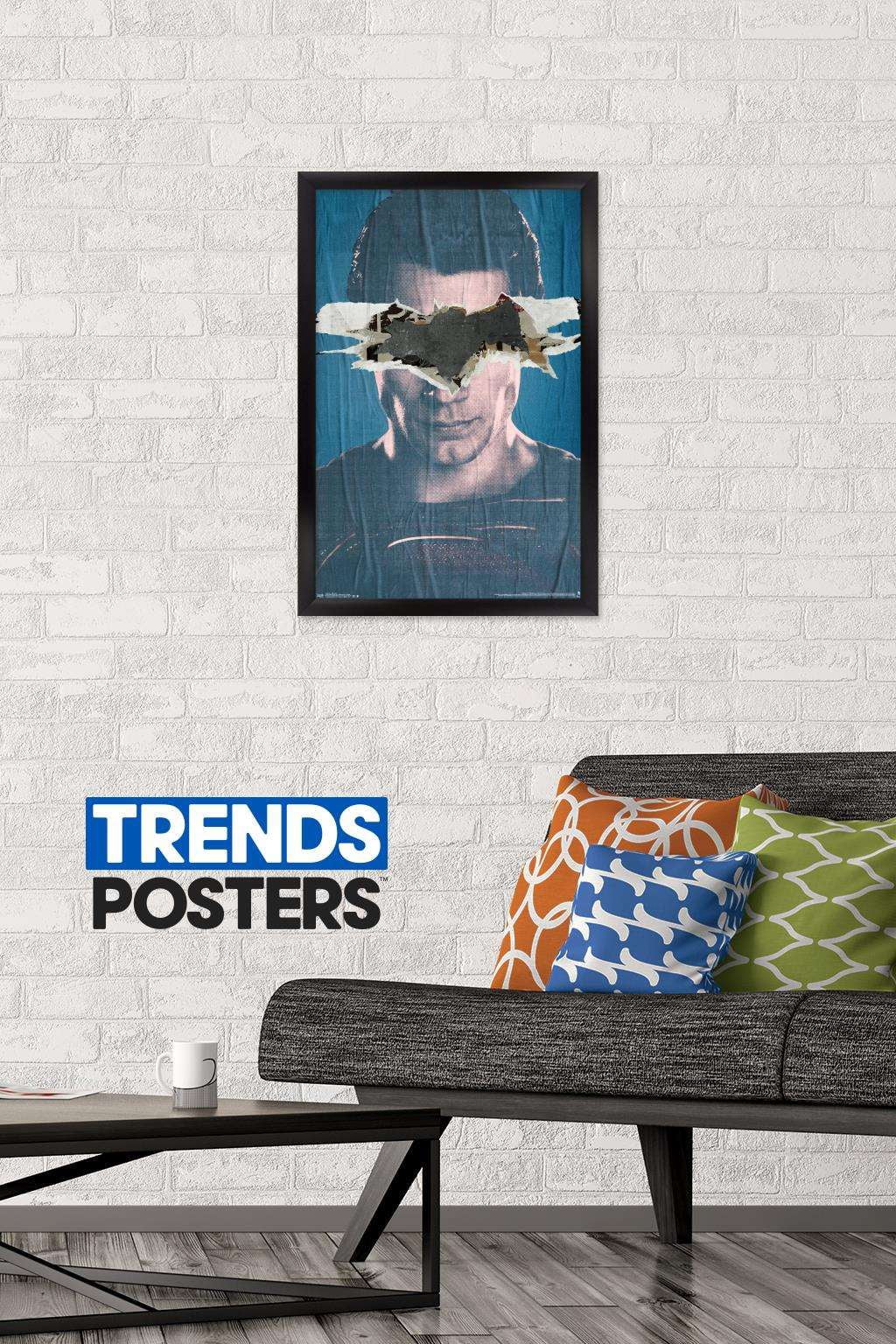 DC Comics Movie - Batman v Superman - Superman Teaser Wall Poster, 14.725" x 22.375", Framed