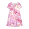thumbnail image 5 of HAOTAGS Girls Casual Dress, Floral Graphic Ruffles Flowy Short Sleeve Soft Comfort Home Sleepwear Dress Multicolor Size 8, 5 of 9