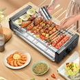 thumbnail image 2 of Parrilla de doble piso de 1500 W con bandeja para hornear, control de temperatura, parrilla eléctrica sin humo, ideal para fiestas y entretenimiento en casa., 2 of 5
