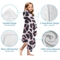 thumbnail image 7 of Pink and Black Of Leopard Print Hooded Bath Towel，60"x35" for Ages 3 To 12 Kids, Quick Dry Lightweight Soft Microfiber Hood Beach Towel Cover Up for Kids, 7 of 7