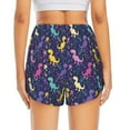 thumbnail image 4 of Goofa Colorful Dinosaur Printed Women 2 in 1 Running Shorts,Quick Dry Athletic Workout Shorts,High Waisted Athletic Shorts with Liner Pockets-Large, 4 of 9