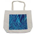 thumbnail image 1 of Fractal Shopping Bag, Ocean Water like Pattern Wavy Image Prints Geometric Imaginative Modern Art, Eco-Friendly Reusable Bag for Groceries Beach and More, 15.5" X 14.5", Cream, by Ambesonne, 1 of 2