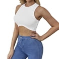 thumbnail image 2 of Womens Tops Sexy Sleeveless Crewneck Ribbed Knitted Tank Crop Tops for Women Shirts for Women, 2 of 4