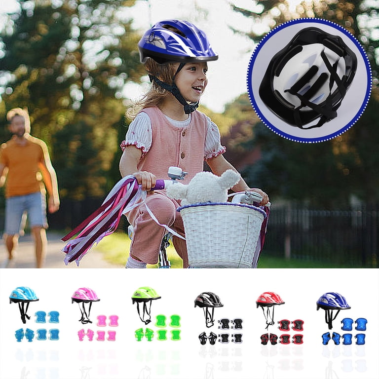 bike helmet and pad set childrens Kids Set, Adjustable Helmet for Ages 3-10 Year Boys Girls, with Knee Elbow Pads for Bike, Roller, Skating, Scooter, Longboard and More Sports : Sports Lightweight and superbly well ventilated these skate helmets will ensure that you are protected from serious head injuries XJD Kids Bike Helmet Protective