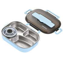 HBBKVI Bento Box Thermal Insulation Bento 4 Grids with Soup Bowl Lunch Box Tableware Set Portable Lunch Box Lunch Box 44oz Leak-Proof Bento Box