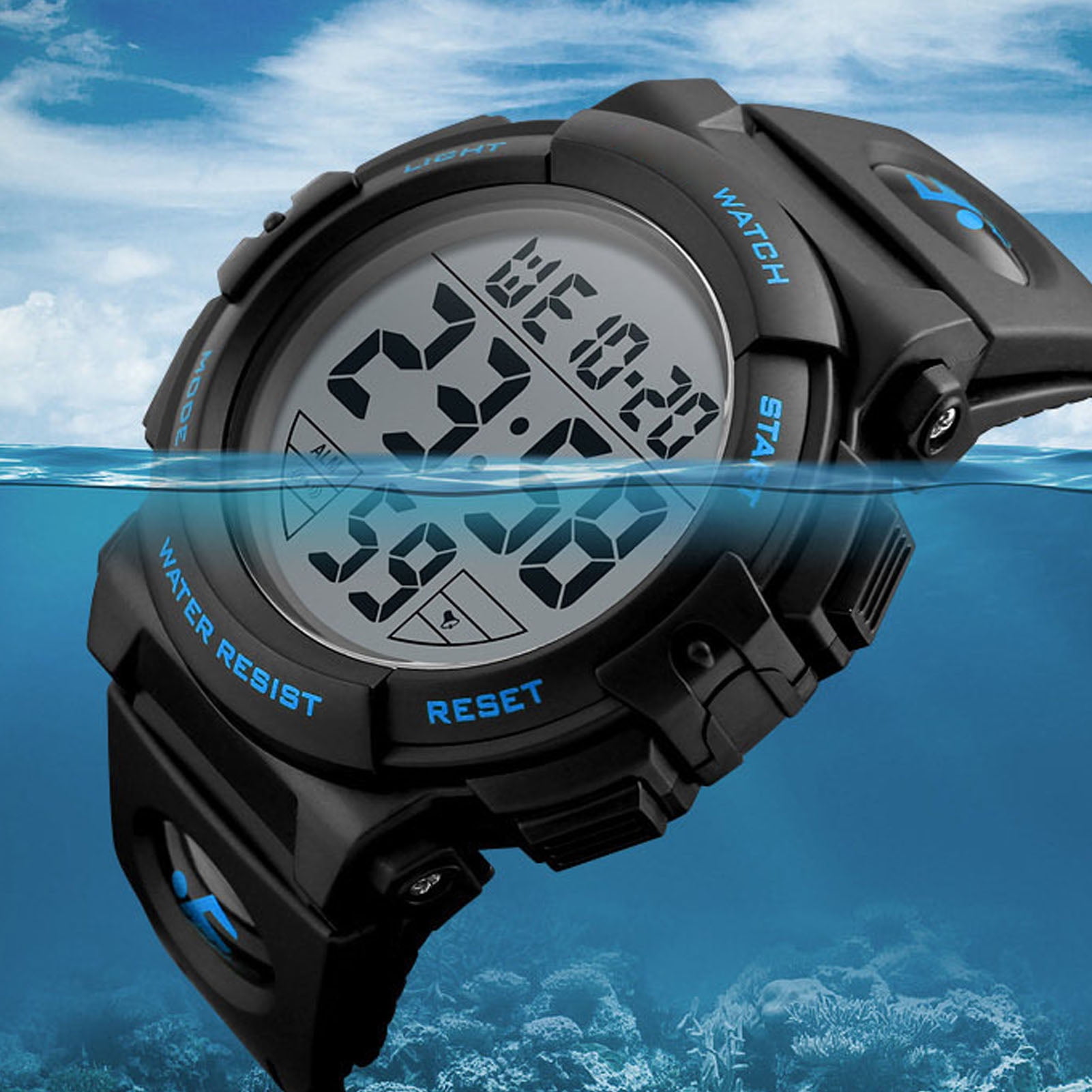 Montre de Sport Numérique pour Enfants, Montre-Bracelet