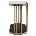 thumbnail image 6 of Furniture of America Wilmo Faux Marble 1-Shelf Console Table, Brass, 6 of 9