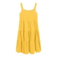 thumbnail image 4 of Girls Summer Dress Little Girl Easter Dress Toddler Girl Dress Button Down Tank Dresses Summer Outfit Birthday Party Clothes Yellow 2-3 Years, 4 of 6