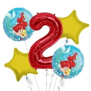 Ariel Balloon Bouquet 2nd Birthday 5 pcs - Party Supplies