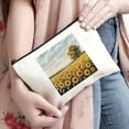 thumbnail image 3 of Pratyus Sunflowers Tote Bag Pink Love Cosmetic Bag for Women Friends Travel Essentials Ladies Accessories White, 3 of 6