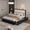 Black + white, variant on LED Upholstered Platform Bed Frame with 2 Storage Drawers, Adjustable Double Wave Velvet Headboard No Box Spring