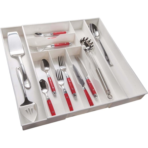 Dial Industries 2.25 in. H X 12.87 in. W X 18 in. D Plastic Adjustable Cutlery Tray
