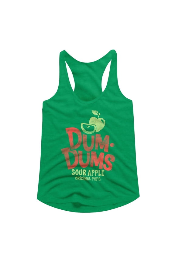 Dum Dums Brands Sour Apple Ladies  Racerback Tank Top Shirt