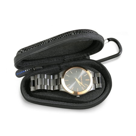 Watch Case Snake Pattern - CASEMATIX Croc Skin Protective Watch Case Fits Stainless Steel Metal Band Mens and Womens Watches - Fits Up to 56MM Analog Watches in Snake Print Watch Box