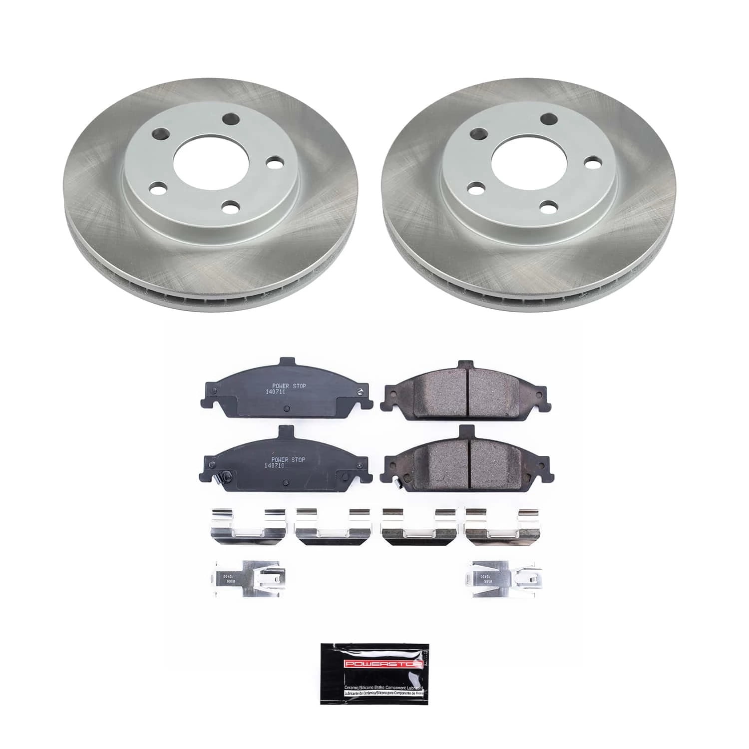 PowerStop Front Semi-Coated Rotor and Low-Dust Ceramic Brake Pad Kit SC1551