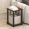 thumbnail image 2 of Furinno Simplistic End Table, Set of Two, Brown Walnut/Black, 2 of 4