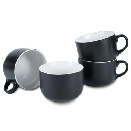

Elanze Designs Color Pop White 24 ounce Glossy Ceramic Jumbo Mugs Set of 4