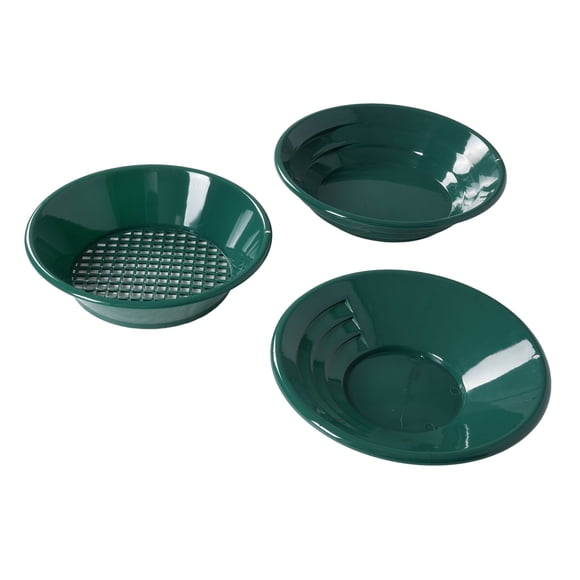 Gold Prospecting Pan, Sturdy Lightweight 14 and 15 Inch Pans Green Gold Panning Kit Safe and Reusable for Outdoor Extraction
