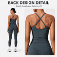thumbnail image 3 of Feekit 2 Piece Workout Sets for Women, Scoop Neck Backless Criss Cross Yoga Outfit with Built-in Bra, High Stretch Quick Dry Athletic Set for Gym Running, 3 of 7