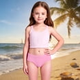 thumbnail image 2 of XinghaiYIDE Girls UPF 50+ Two-Piece Rash Guard Swimsuit,Kids Swim Shorts,Sun Protection Sport Bathing Suit for Toddlers & Kids,Sizes 90-140 A-Pink1, 2 of 9