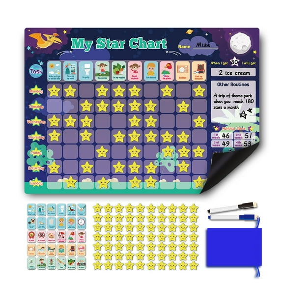 QTOCIO Toddler Toys, Kids Toy Gifts, Children's Magnetic Rewards Chart With Dinosaur Fridge Magnets For Funny And Discipline