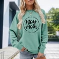 thumbnail image 2 of Boy Mom Sweatshirt for Women Casual Fall Winter Long Sleeve Pullover Tops Boy Mom Shirt Funny Graphic Mama Sweatshirt Gifts for Christmas T Shirt, 2 of 5