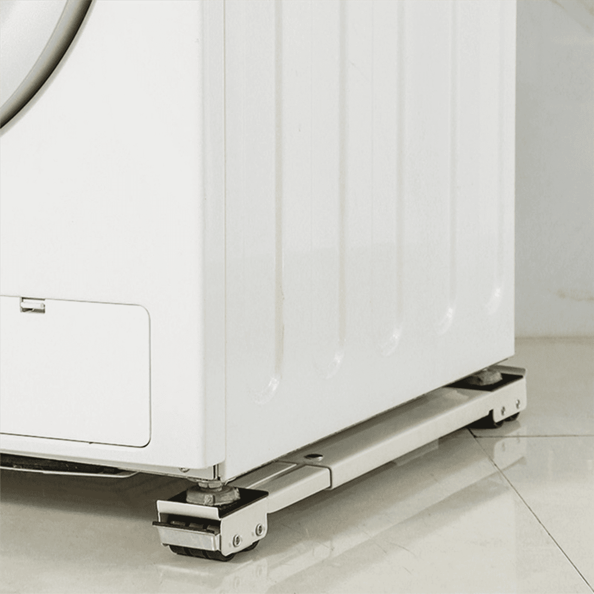 2X Washing Machine Base Stand Trolley Feet Movable Adjustable Telescopic Fridge Stand Wheel White,2 x Washing Machine Base,White