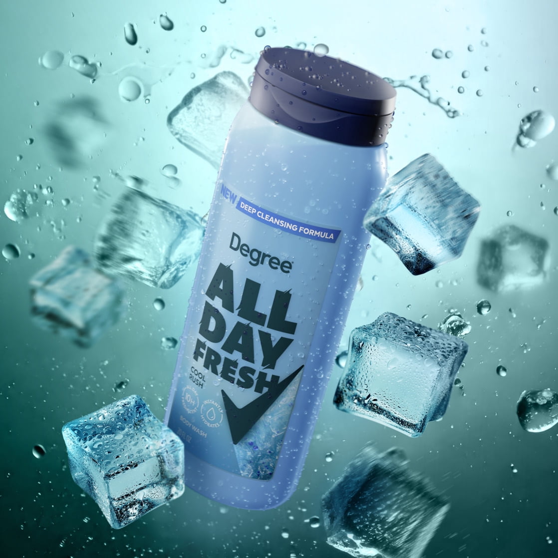 Degree All Day Body Wash Cool Rush Deep Cleansing Plant-Based Cleansers, 20 oz