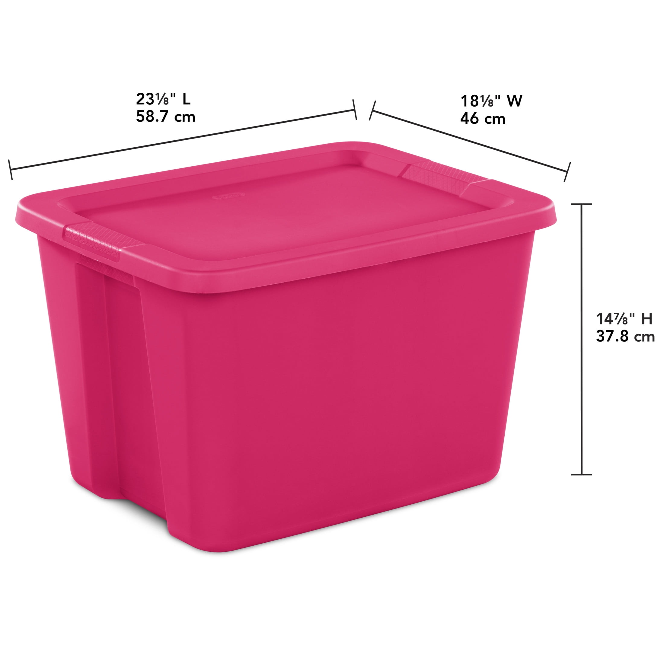 Sterilite 18 Gallon Tote Box Set of 8, Durable Plastic, Fuchsia Burst, Ideal for Basic Household Sto(图4) Sterilite 18 Gallon Tote Box Set of 8, Durable Plastic, Fuchsia Burst, Ideal for Basic Household Sto(图4)