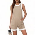 thumbnail image 3 of AUNVITO Women's Romper Breathable Comfortable Sporty Color Block Lightweight Stretchy Casual and Sporty Style, 3 of 7