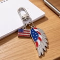 thumbnail image 6 of Lypsnake 4th of July USA Patriotic Keychain, Rhinestone American Flag and Enamel Angel Wing Charms, Durable Metal Keyring for 250th Anniversary Accessories and Everyday Use, 6 of 6