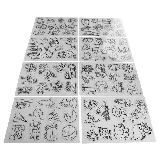Papel termorretráctil Jadeshay Shrinky Dink 8 piezas láminas termorretráctiles de plástico con patrón animal