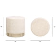 thumbnail image 3 of 18" Round Ottoman, Beige Chenille Finish / Light & Durable for Indoor & Outdoor, 3 of 3