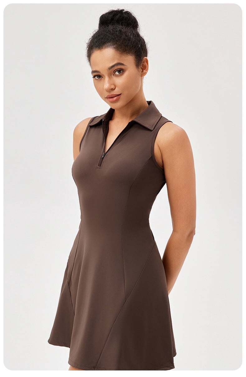 Women Tennis Dress Fitness Athletic Quick Dry Breathable Sports One Piece Dress