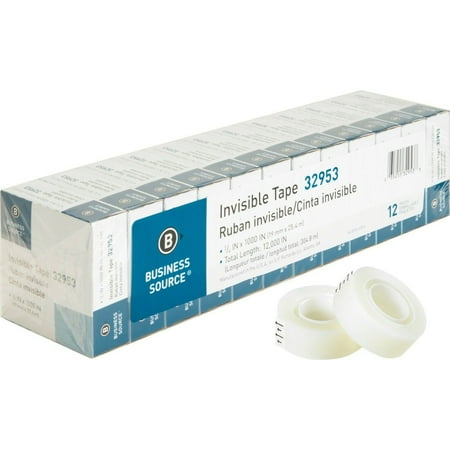 

Business Source Invisible Tape (BSN32953) 3/4 x 1000 1 Core - 12 Rolls