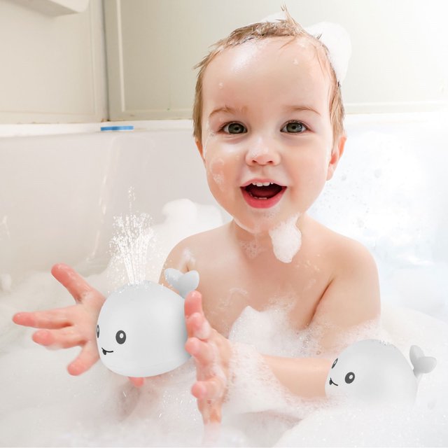 VISALY Juguete de baño para niña, regalo para niña de 6 a 12 meses, juguetes de agua para bañera con luz