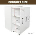 thumbnail image 4 of LUMAMIN File Cabinet with 3 Pulled Out Doors, Slide Out Filing Cabinet with Wheels, Multi-Functional Printer Stand Under Desk Storage for Office or Living Room, White, 4 of 10