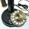 thumbnail image 3 of New Black & Brass Candle Stick Type Telephone, Old Vintage Antique Style, 3 of 5
