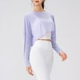 thumbnail image 4 of FAIWAD Womens Athletic Sun Shirts Long Sleeve V Neck Mesh Crop Tops Lightweight Workout Yoga Clothing, 4 of 5