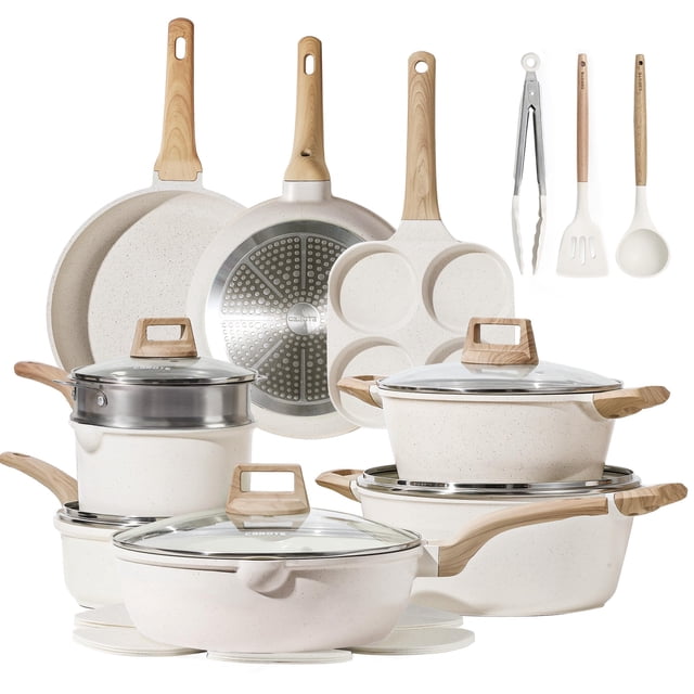 Juego de utensilios de cocina CAROTE White Granite Induction 21 piezas