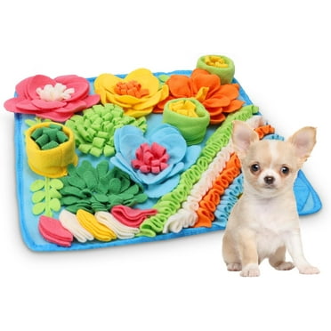 Snuffle Mat for Dogs, Interactive Sniff Mat Smell Training & Slow Eating for Mental Stimulation & Stress Relief, Encourages Natural Foraging Skills, Dog Puzzle Toys for Indoor & Outdoor, Blue