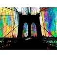 thumbnail image 4 of Stephen Chambers 24x19 Gold Ornate Wood Framed With Double Matting Wall Art Titled - Brooklyn Bridge 2, 4 of 6