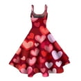 thumbnail image 4 of LWavelet 2026 Valentine's Romantic Wrap Maxi Dress, Women's Love Heart Rose Print Sleeveless Flowy Trendy Sundresses Vermilion S, 4 of 4