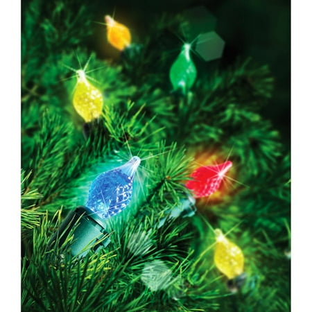 Hoilday Time 60-Count LED C4 Teardrop Christmas Lights, Multi-Color