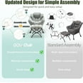 thumbnail image 5 of PUKNLY Lounge Chair with Ottoman for Small Spaces, Modern Accent Chair with Footrest, Armrests & Side Pocket, Compact Reading Chair for Living Room, Bedroom Corner, 5 of 15
