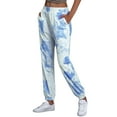 thumbnail image 4 of Xuanfei Women Tie Dye Print Elastic Waistband Side Pockets Harem Pants, 4 of 5